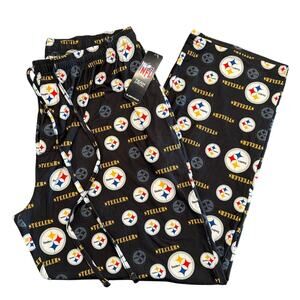 NWT NFL Team Apparel Pittsburg Steelers Mosaic Logo Sleep Pants Men’s XL Black